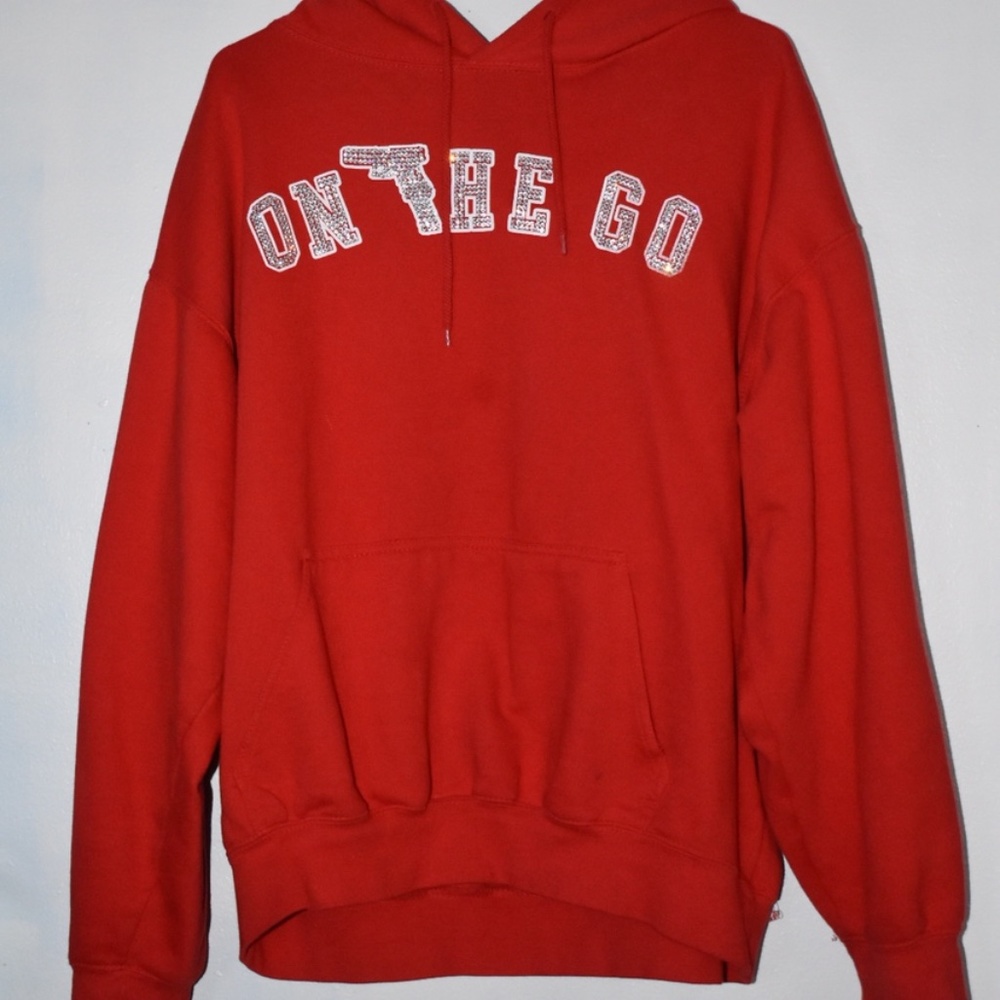 On The Go brand rhinestone hoodie